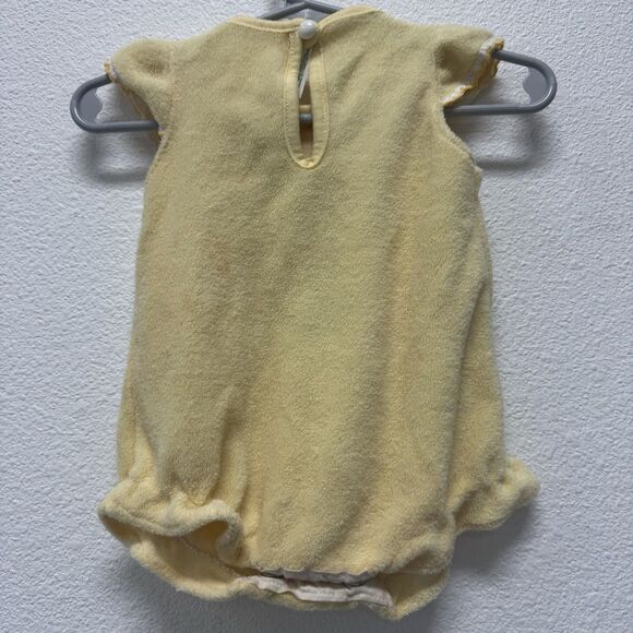 3 Mos Health Tex Vintage 1970’s Baby Jumper Yellow Flower Terry Cloth - Picture 5 of 7